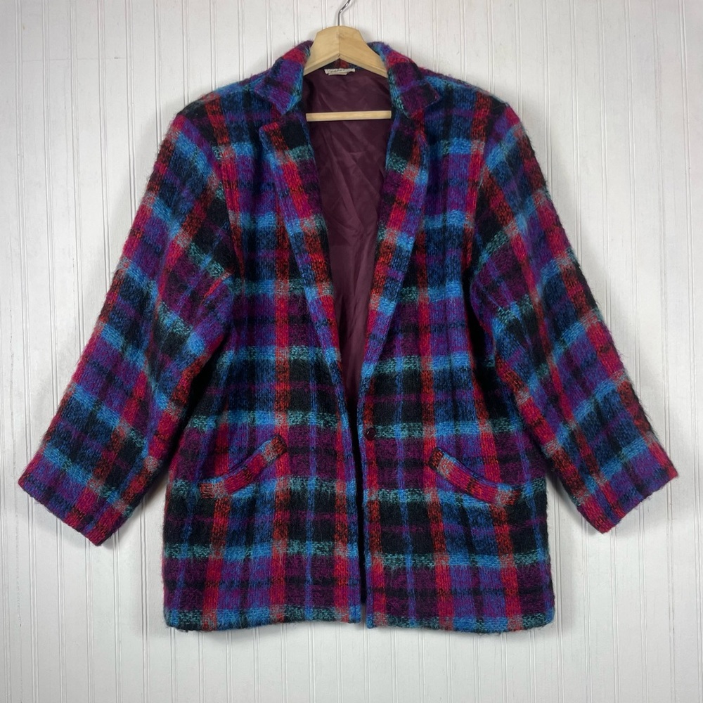 Saks Fifth Avenue Women's Vintage Multicolor Mohair/Wool Coat Jacket Sz 12